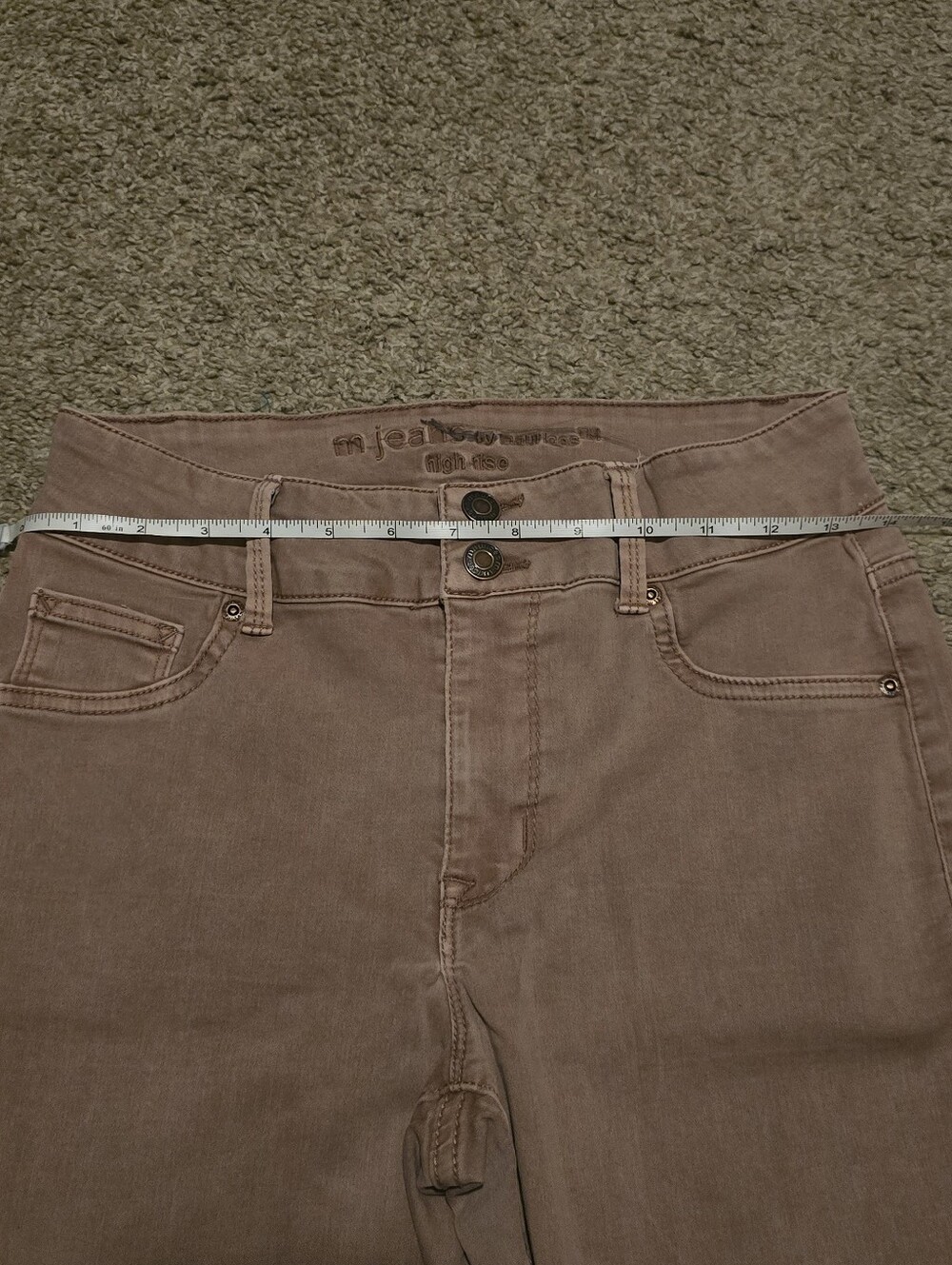 Small High Waisted Skinny Pants in Mauve/Dusty Pink - Picture 4 of 7